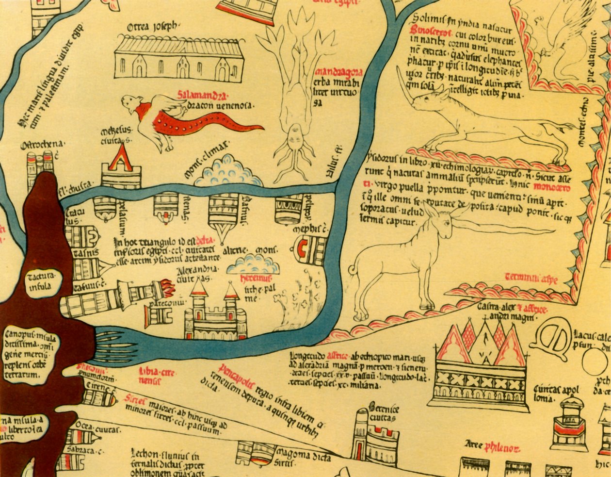 „Mapa świata Hereford, ok. 1280”, 1944 r. autorstwa Richard de Bello