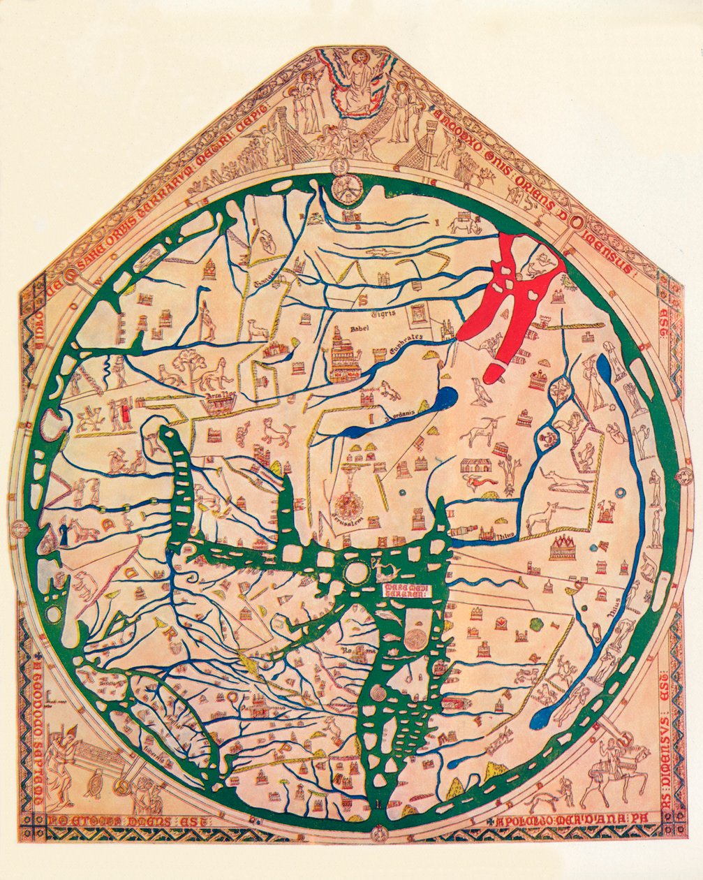 Hereford Mappa Mundi”, C1285, 1912 autorstwa Richard de Bello