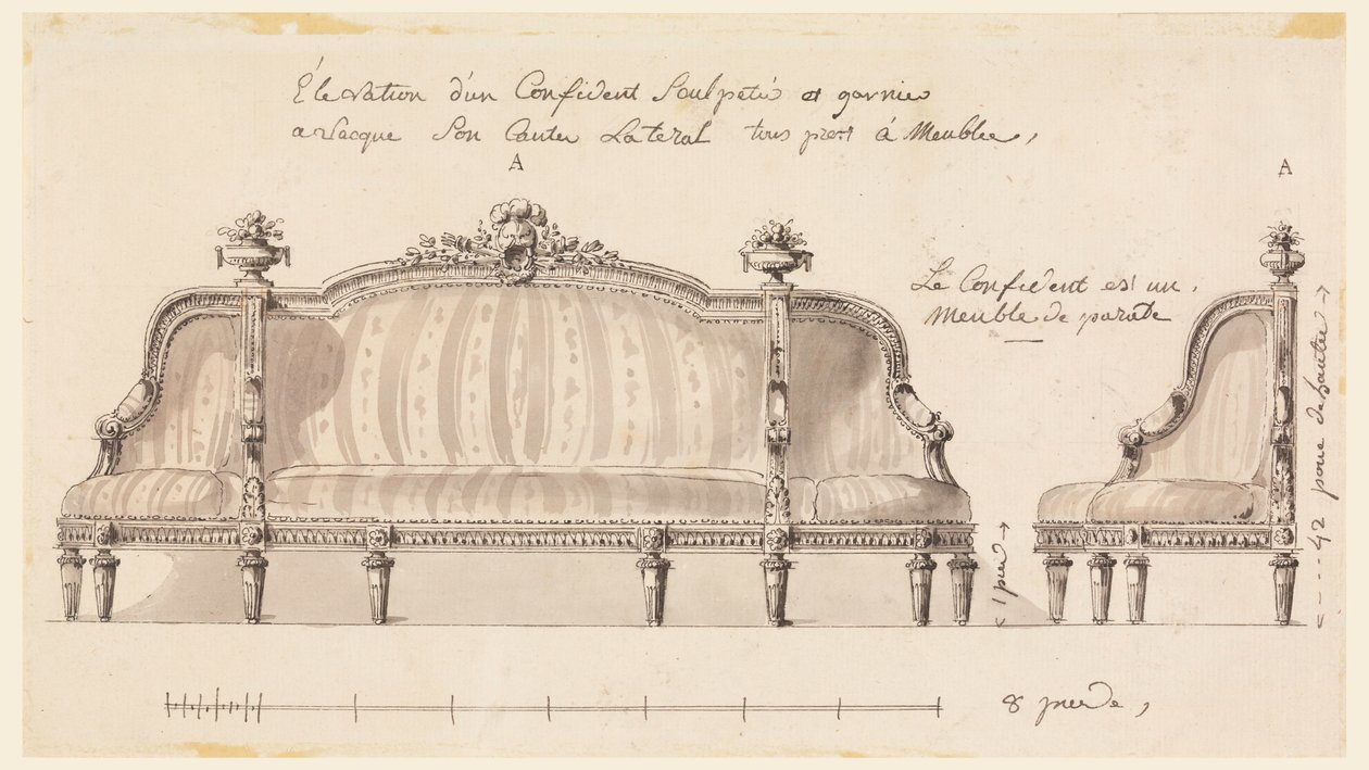 Rysunek, projekt konfidenta, ok. 1780 r. autorstwa Richard de Lalonde