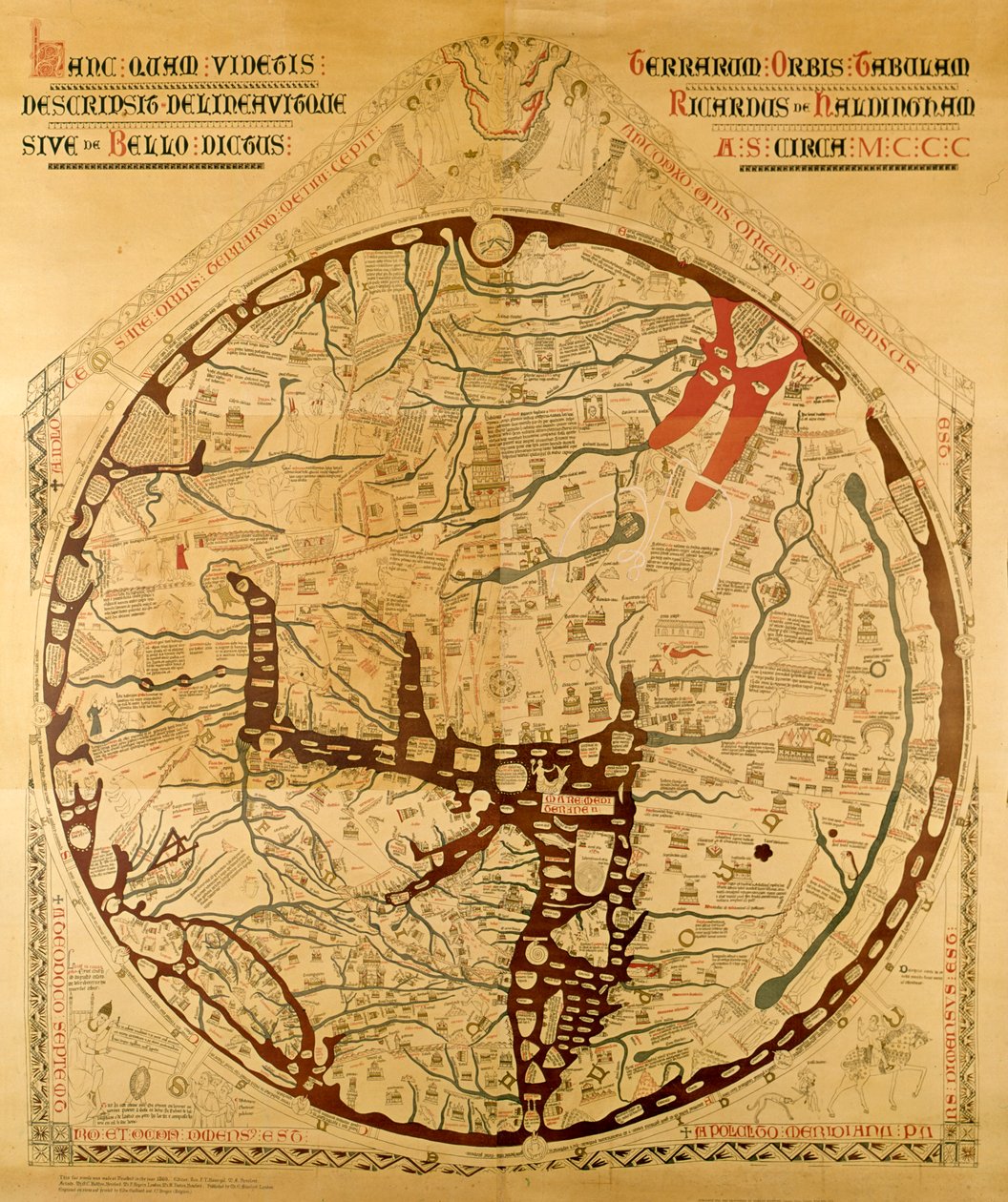Mapa świata w Hereford autorstwa Richard of Haldingham