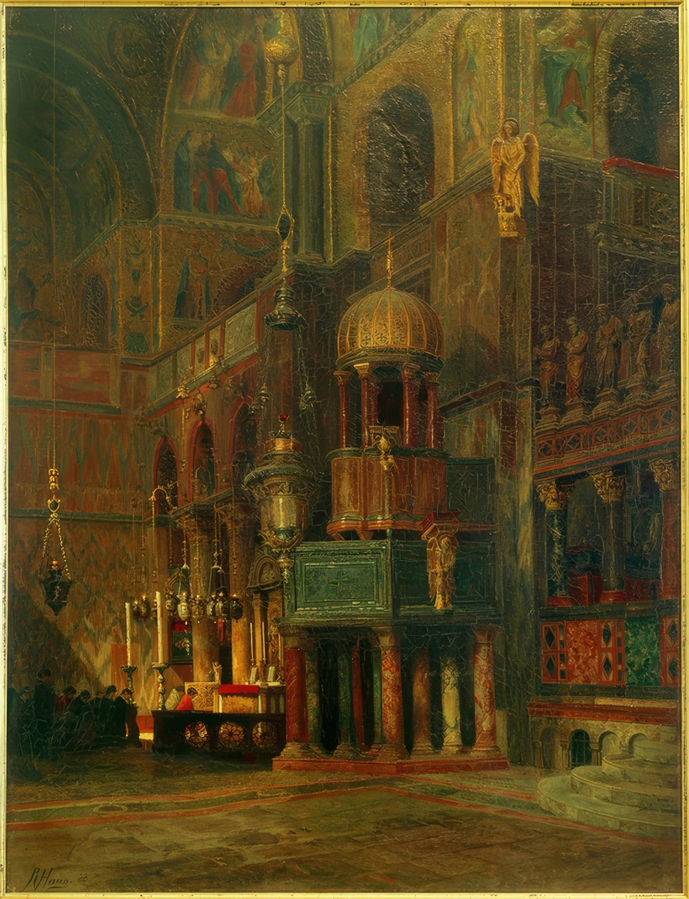 Wenecja, S.Marco, wnętrze, transept / obraz R. von Hagna autorstwa Richard von Hagn