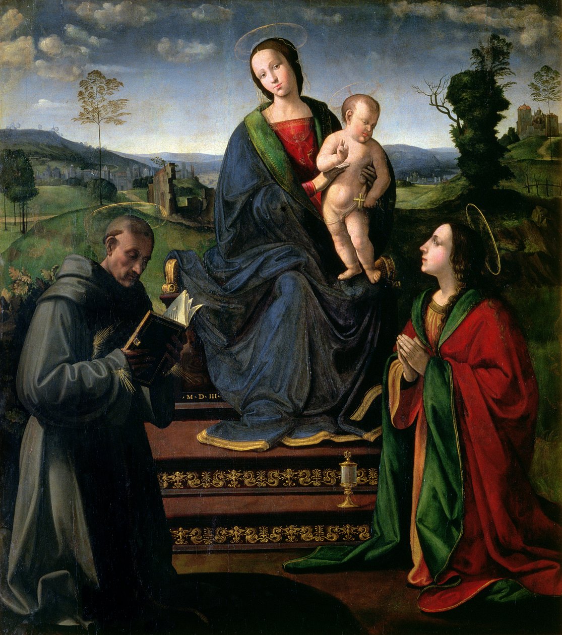 Madonna z Dzieciątkiem i św. Franciszkiem z Asyżu oraz św. Marią Magdaleną, 1503 r. autorstwa Ridolfo , Il Ghirlandaio