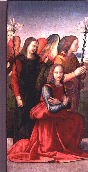 Trzy anioły (panel) (para 80359) autorstwa Ridolfo Il  Ghirlandaio