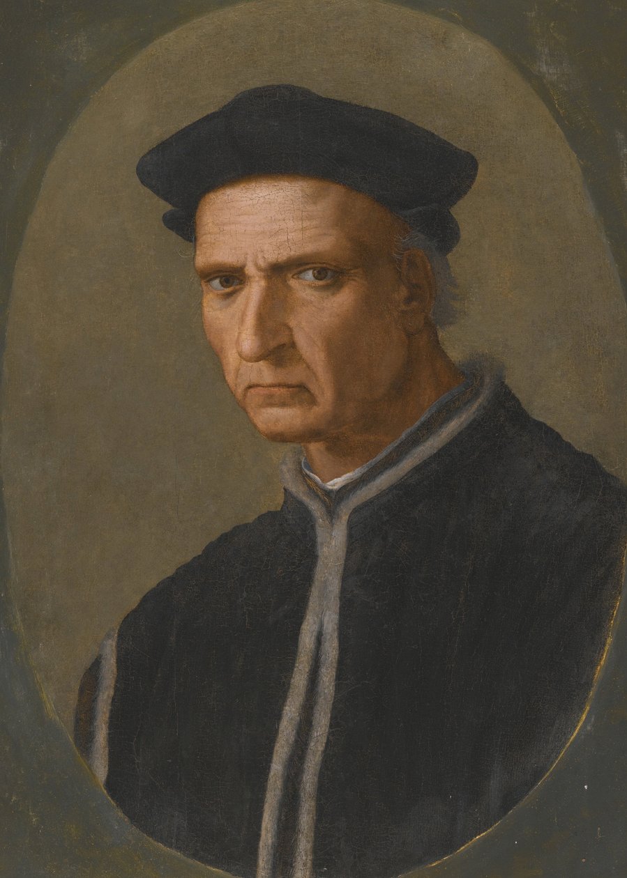 "" Portret florenckiego męża stanu Piero Soderiniego (1452-1522) "" Obraz Ridolfo Ghirlandaio (1483-1561) Ze zbiorów prywatnych autorstwa Ridolfo Il  Ghirlandaio