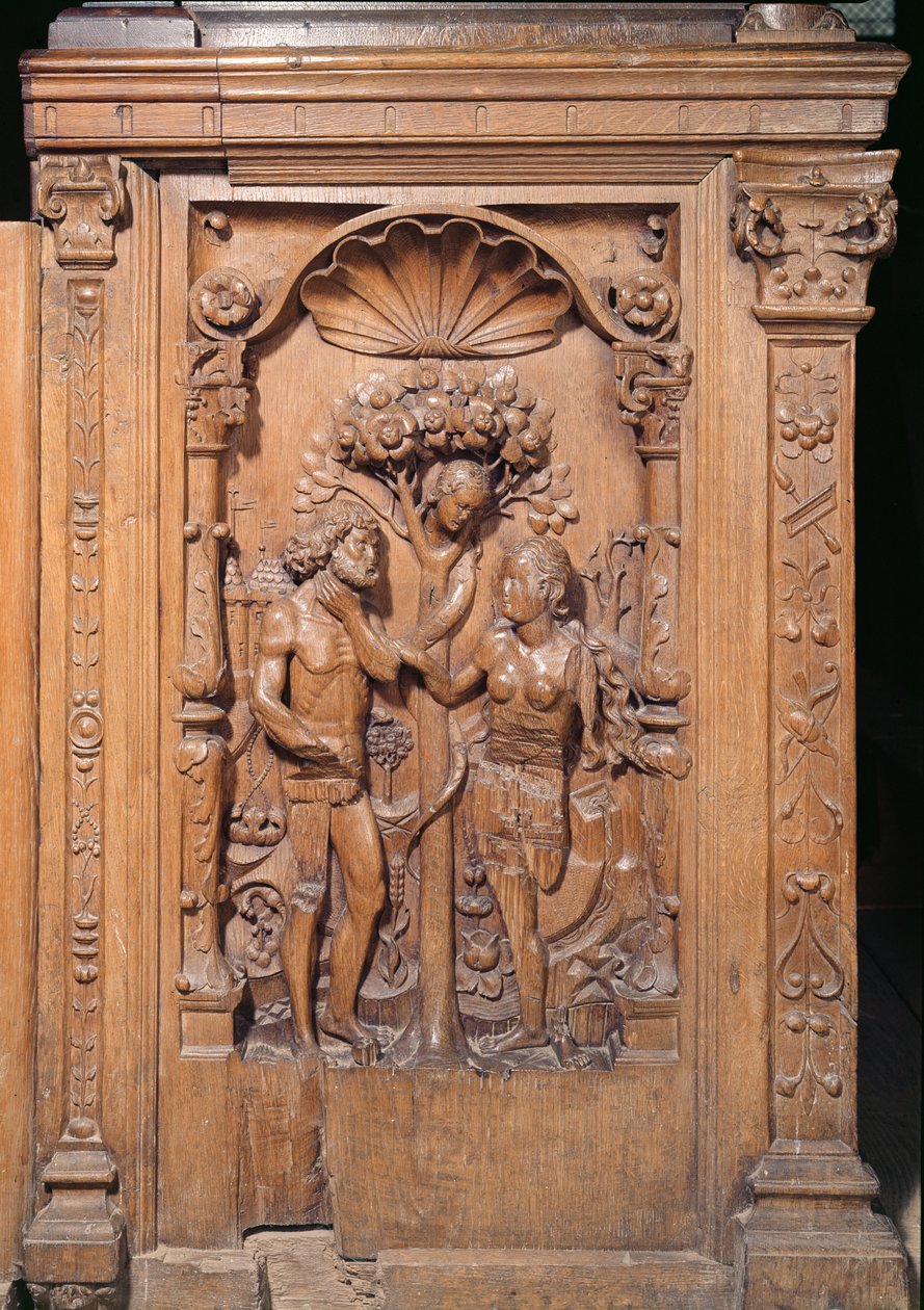 Adam i Ewa, ze chóru, 1526 (drewno) autorstwa Rigoley Brothers