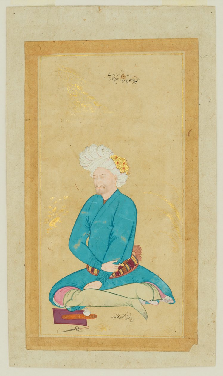 Portret Hakima Shifaeha, 1628-29 autorstwa Riza i Abbasi
