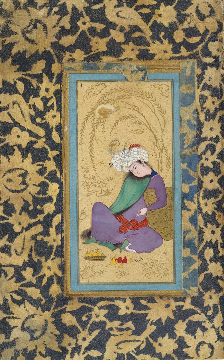 Mężczyzna w futrzanym płaszczu, ca. 1600. autorstwa Riza
