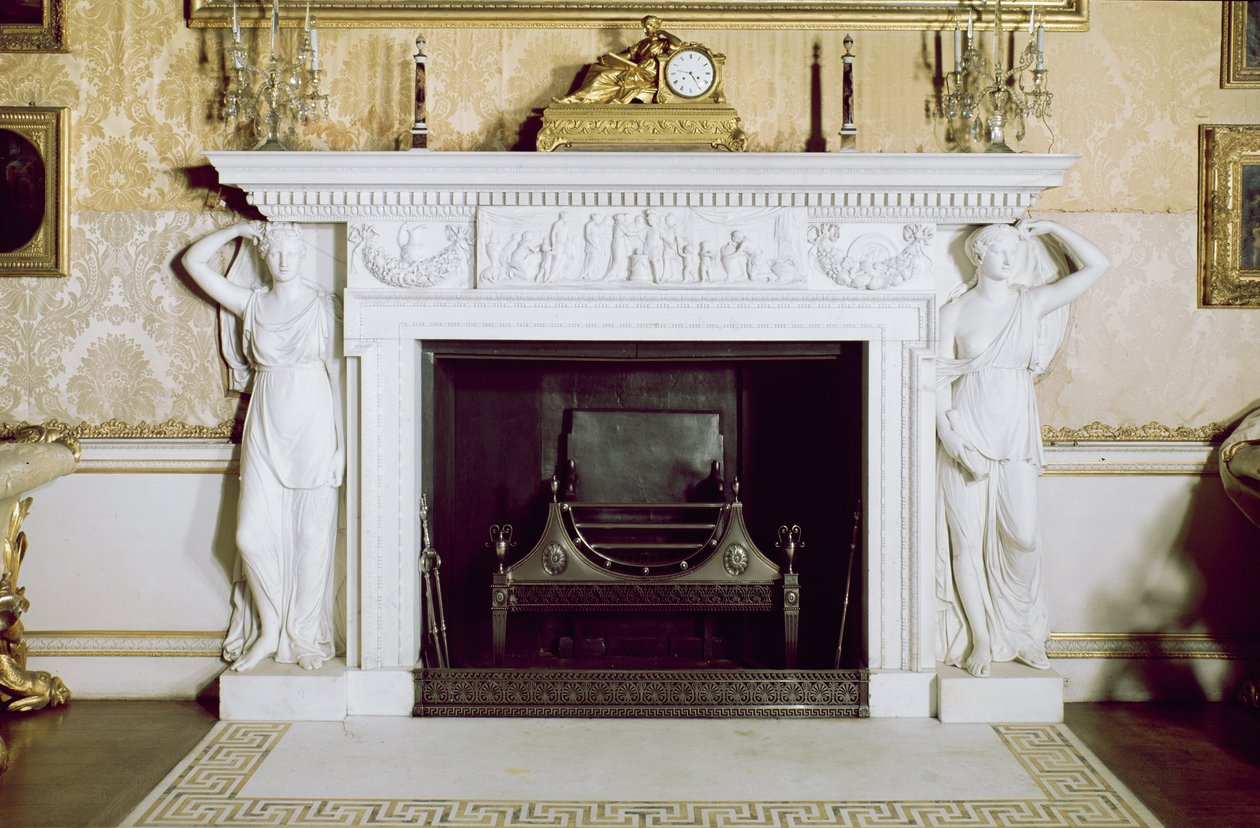 Kominek w salonie państwowym (marmur) autorstwa Robert Adam