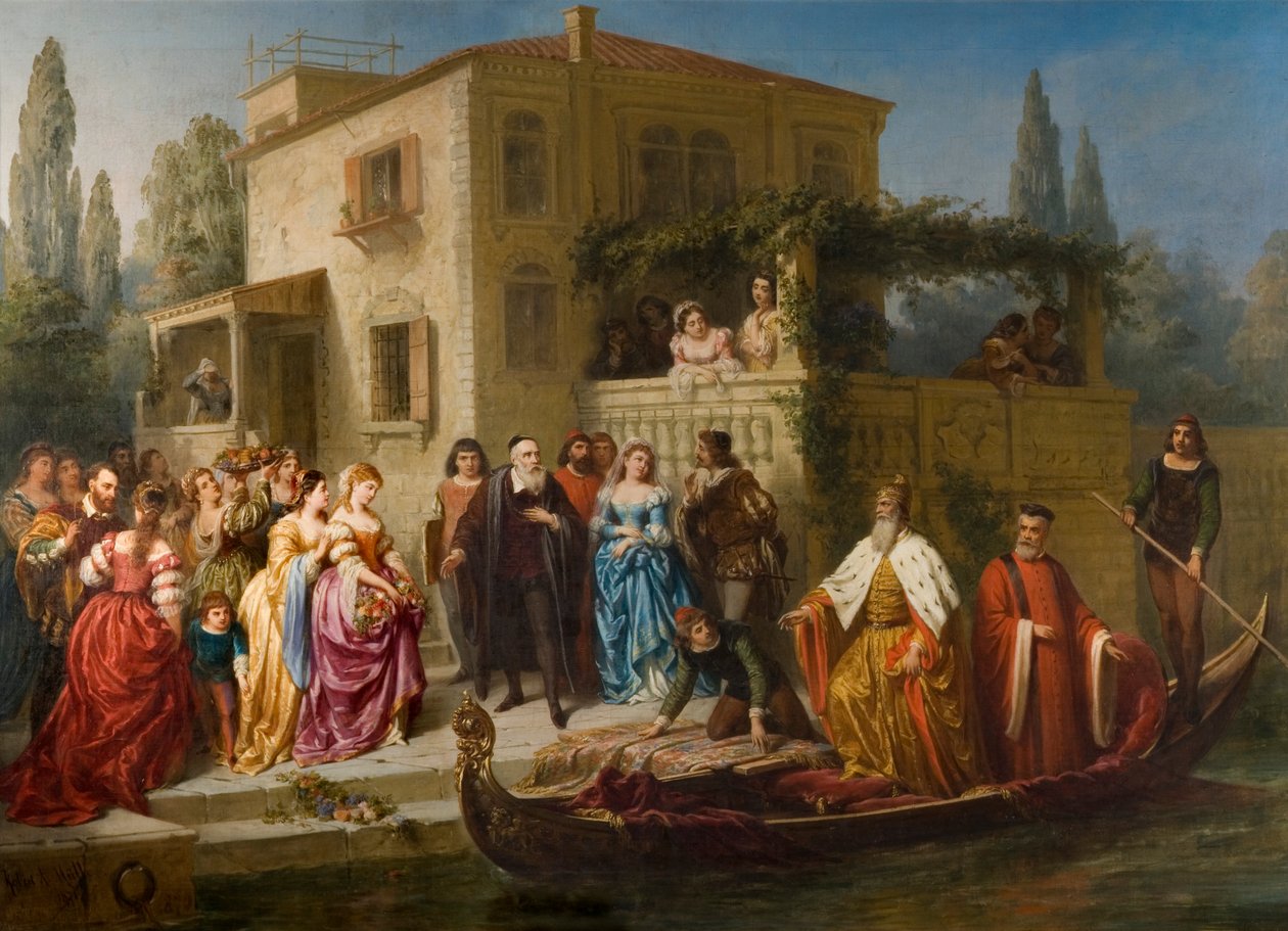 Wizyta doży Wenecji u Tycjana, 1870-71 autorstwa Robert Antoine Muller