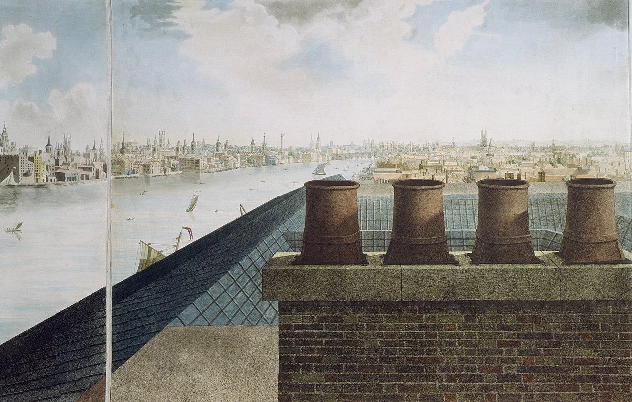Panoramiczny widok Londynu, 1792-93 (kolorowa akwatinta) autorstwa Robert Barker