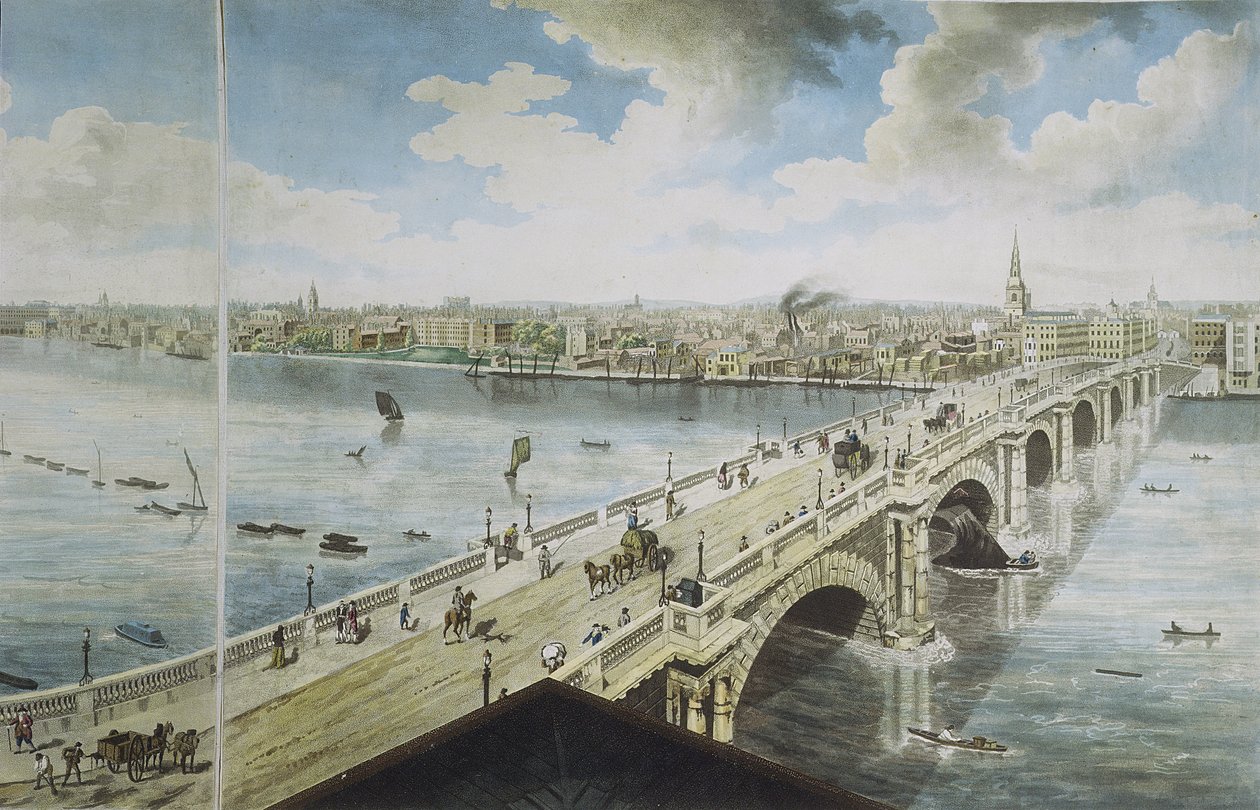 Panoramiczny widok Londynu, 1792-93 (kolorowa akwatinta) autorstwa Robert Barker