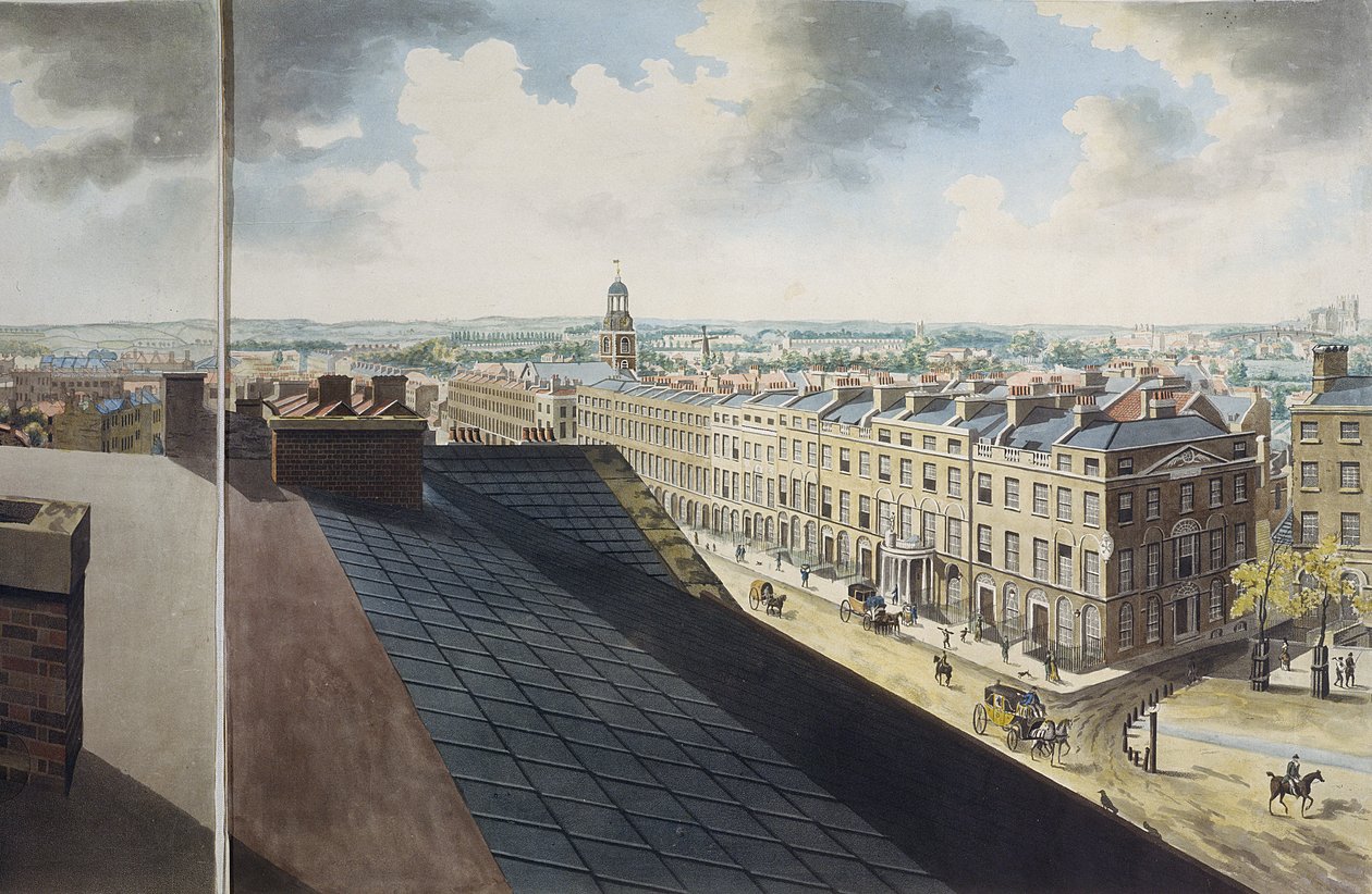 Panoramiczny widok Londynu, 1792-93 (kolorowa akwatinta) autorstwa Robert Barker