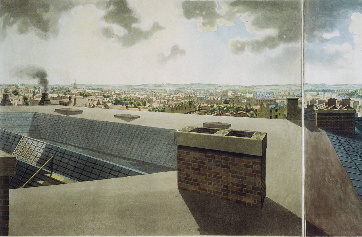 Panoramiczny widok Londynu, 1792-93 (kolorowa akwatinta) autorstwa Robert Barker
