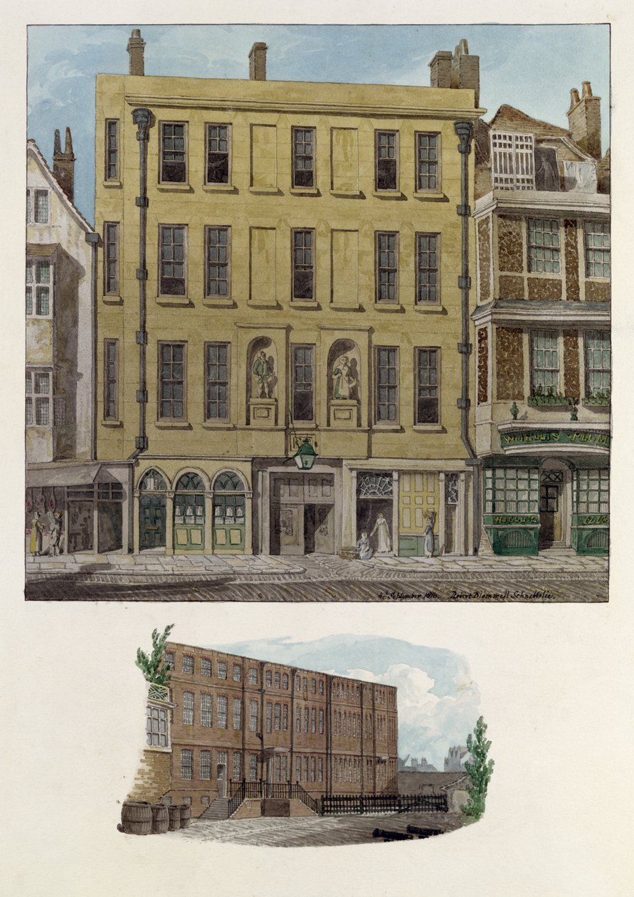 Przytułek w Bishopsgate, 1816 autorstwa Robert Blemell Schnebbelie