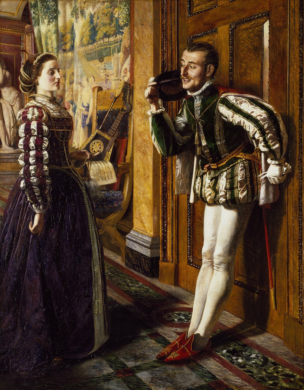 Poskromienie złośnicy: Katarzyna i Petruchio, 1855 autorstwa Robert Braithwaite Martineau