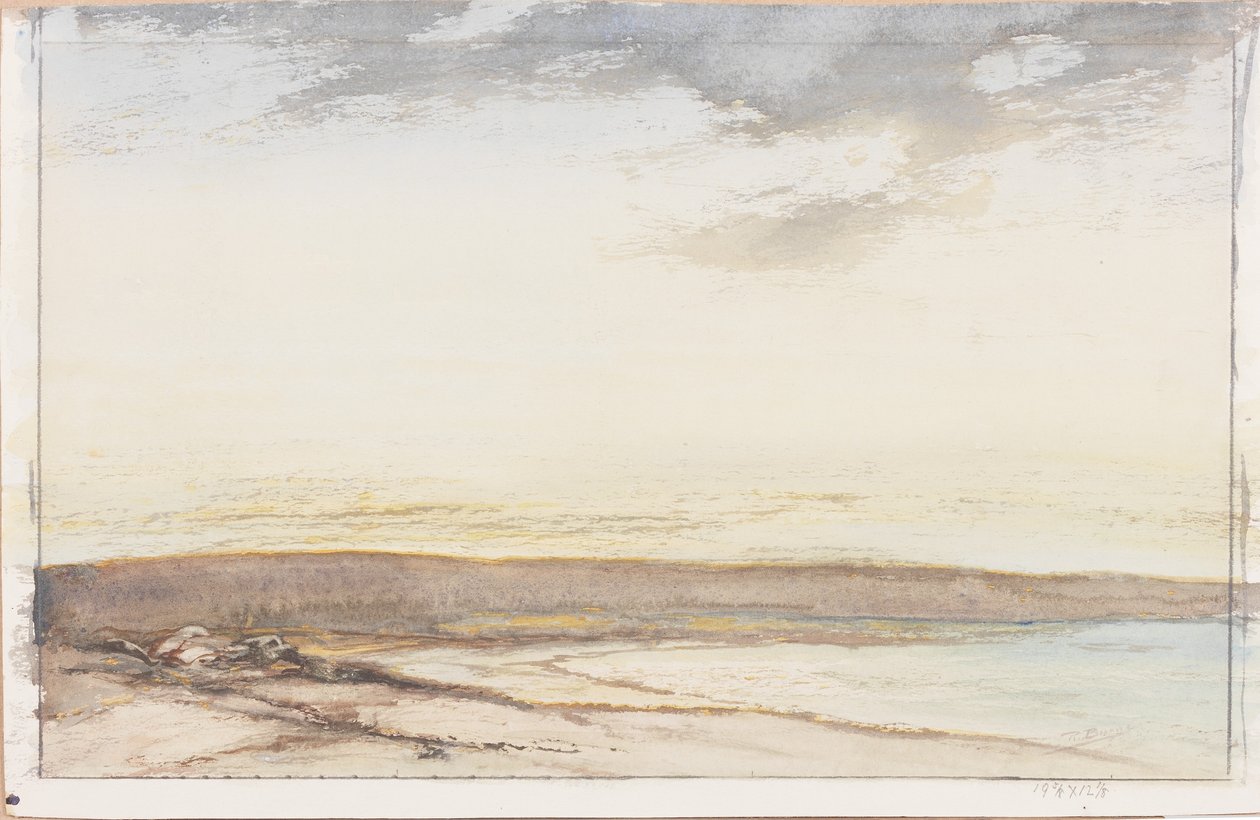 Errait, Coast of Mull (ołówek i akwarela (wash) na papierze (wklejony na karton)) autorstwa Robert Burns