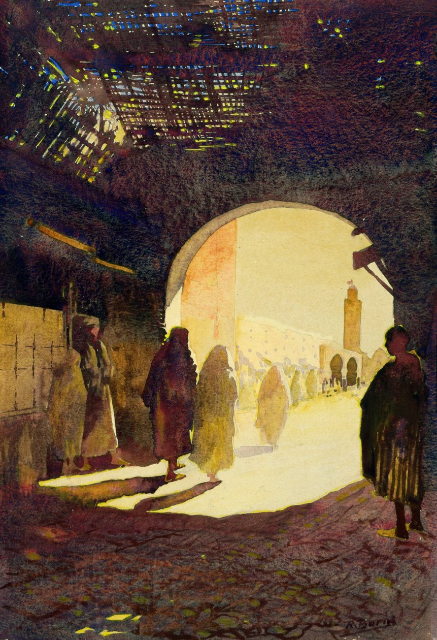 Fez, Złota Godzina, 1920 (wc) autorstwa Robert Burns