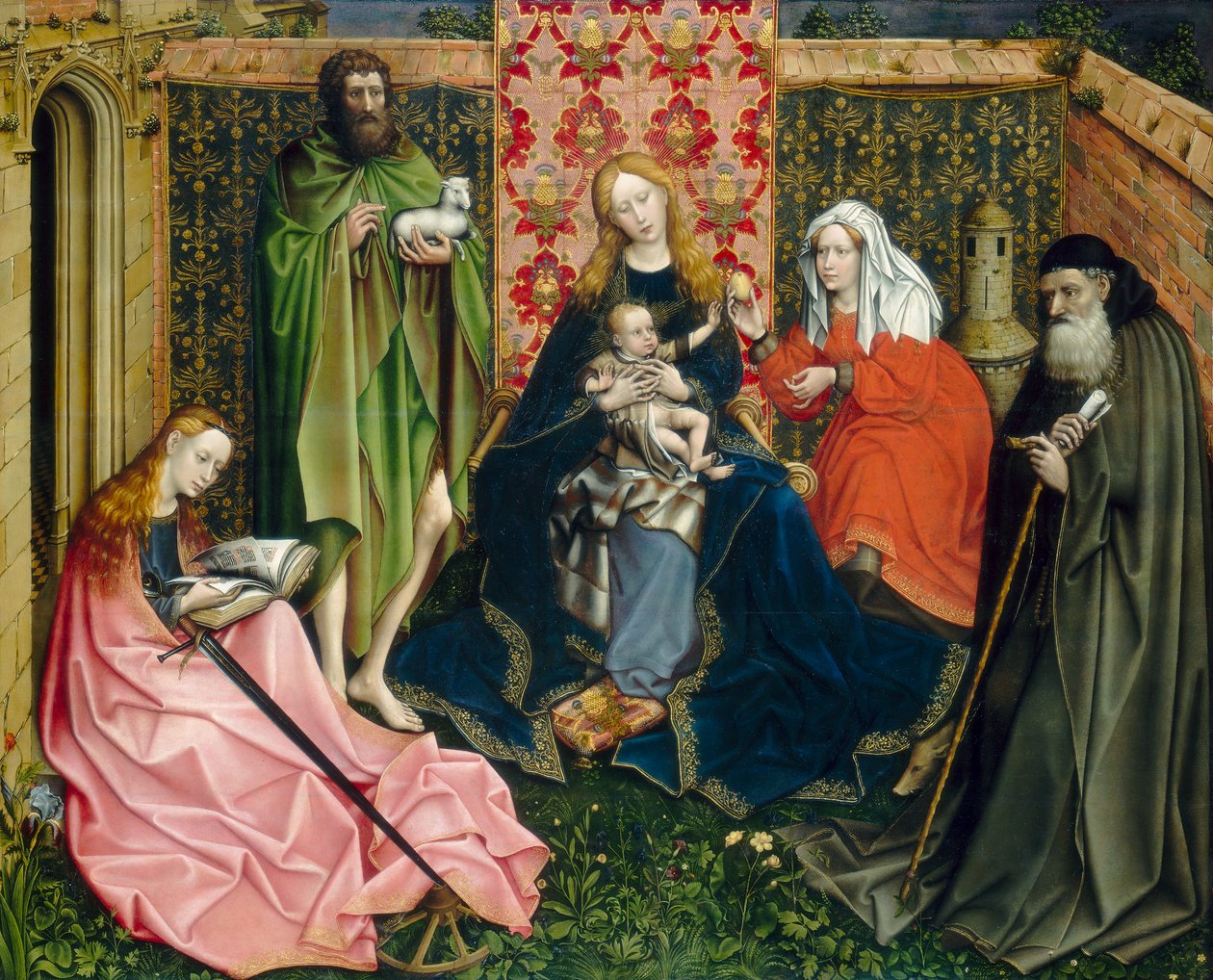 Madonna z Dzieciątkiem ze świętymi w zamkniętym ogrodzie autorstwa Robert Campin
