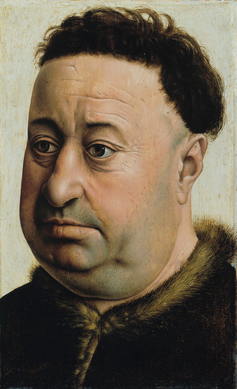 Portret otyłego mężczyzny, prawdopodobnie Roberta de Masmines autorstwa Robert Campin