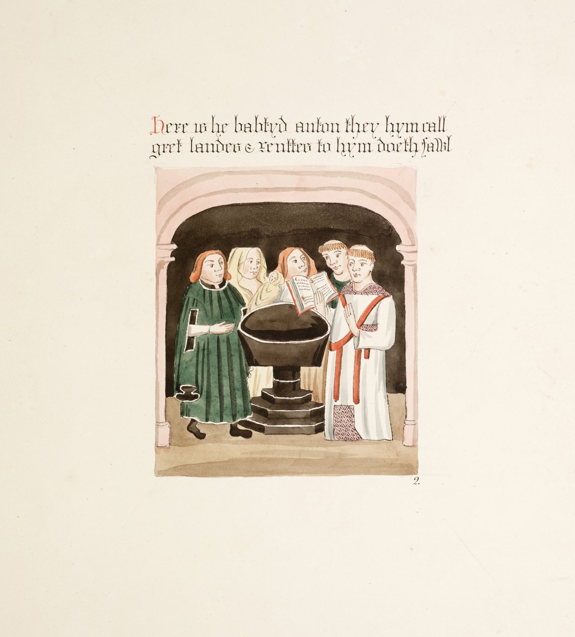 p. New Coll 380, f34r. Starożytności katedry św. Marii w Carlisle, rys. Robert Carlile, 1795 (pióro i atrament i toaleta na papierze) autorstwa Robert Carlile