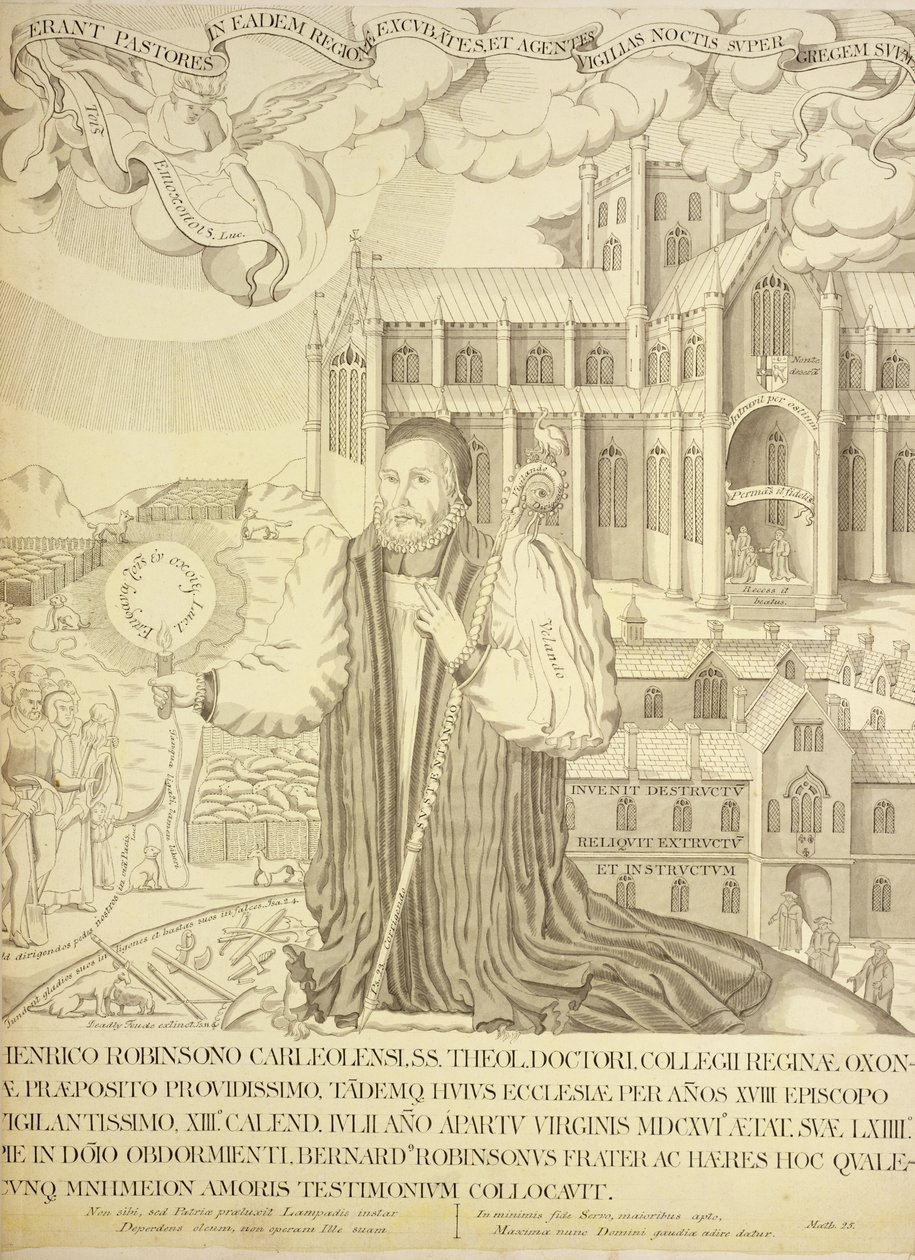 Ms. New Coll 380, f5r. The antiquities of the Cathedral Church of Saint Mary, Carlisle, drawn by Robert Carlile, 1795 (pen und ink and wash on paper) autorstwa Robert Carlile