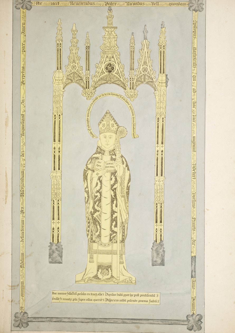 Ms. New Coll 380, f6r. The antiquities of the Cathedral Church of Saint Mary, Carlisle, drawn by Robert Carlile, 1795 (pen und ink and wc on paper) autorstwa Robert Carlile