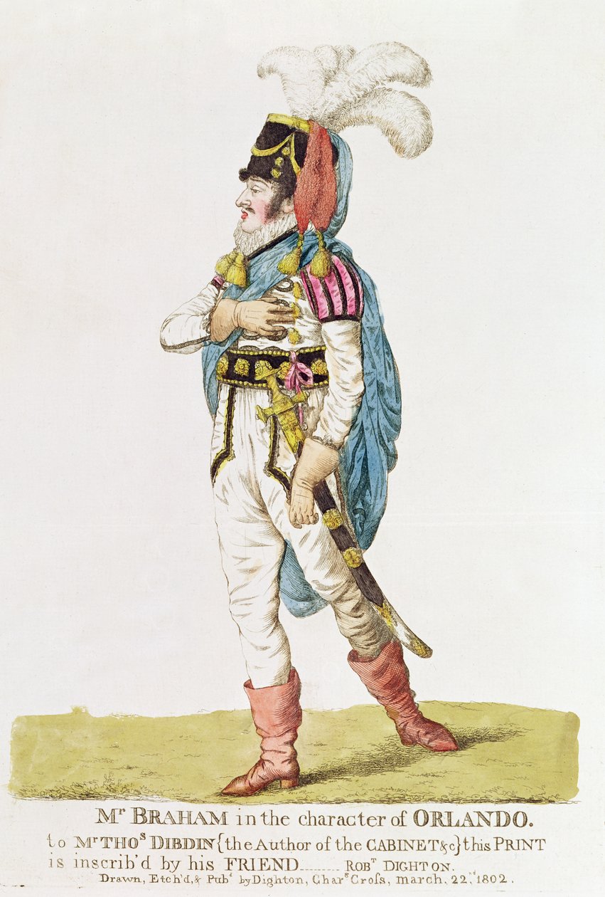 M.John Braham (1777-1856) postać Orlando, 1802 autorstwa Robert Dighton
