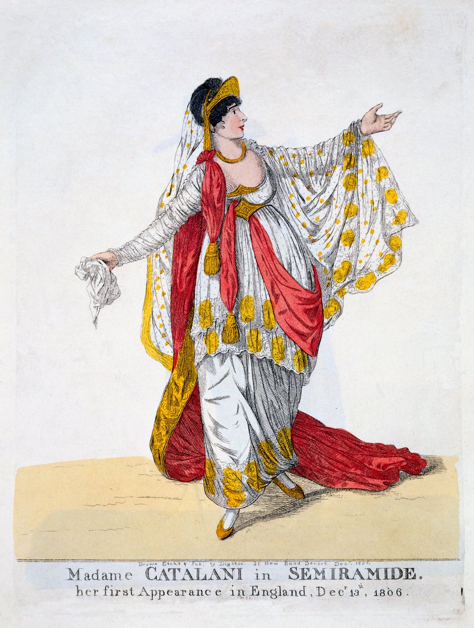 Madame Catalani w tytułowej roli Semiramidy, 1806 autorstwa Robert Dighton