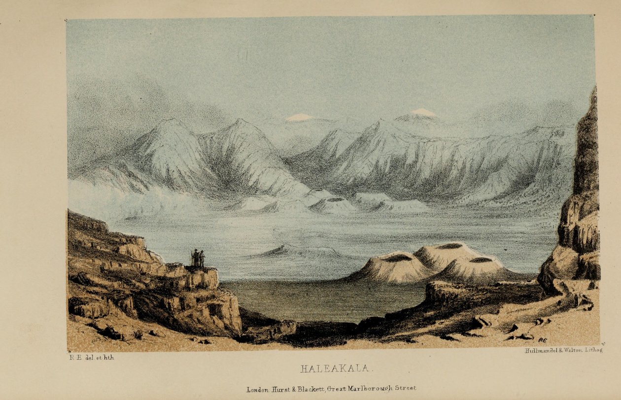 Haleakala, akwarela Roberta Elwesa (1819-1878), bogatego młodego brytyjskiego dżentelmena z Norfolk autorstwa Robert Elwes