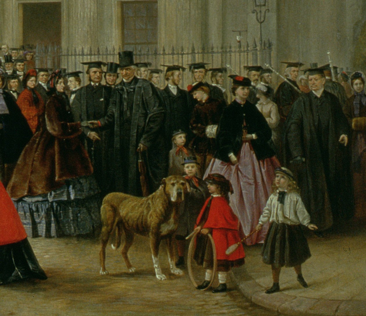 Degree Morning w Cambridge w 1863, olej na płótnie, detal z 169477 autorstwa Robert Farren