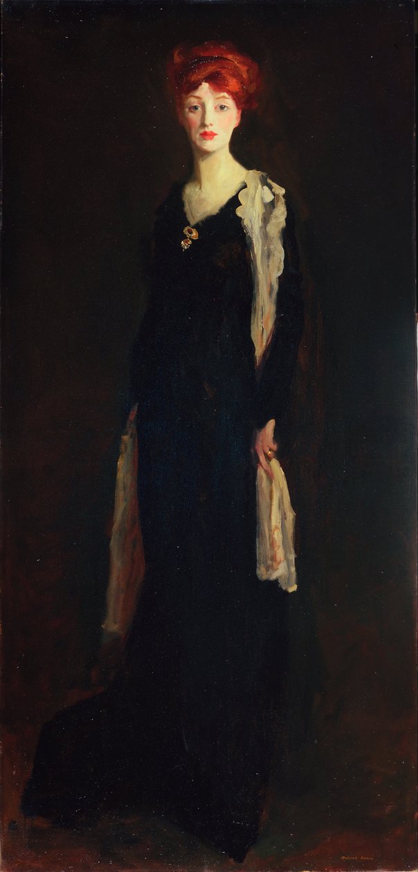 Dama w czerni z hiszpańskim szalikiem (O w czerni z szalikiem) autorstwa Robert Cozad Henri