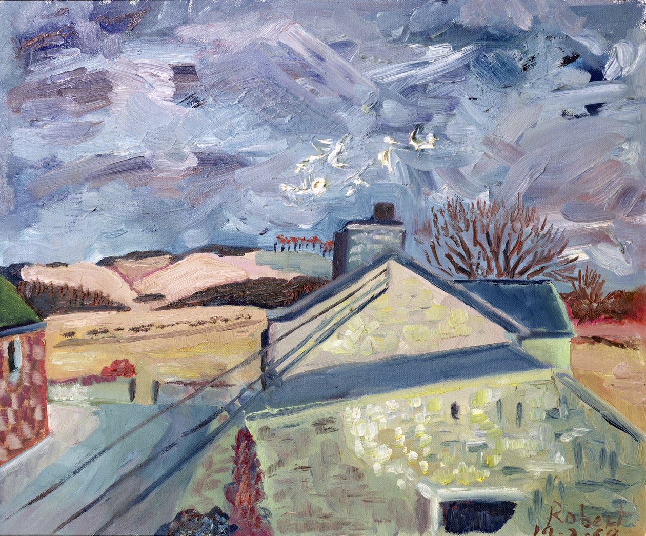 Gołębie w High Barns, 1998 autorstwa Robert Hobhouse