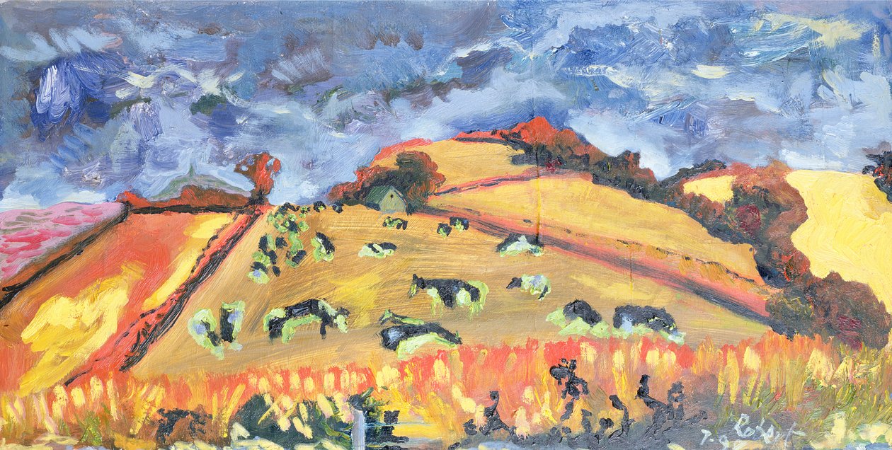 Słońce, pola, krowy: Somerset, 1998 autorstwa Robert Hobhouse