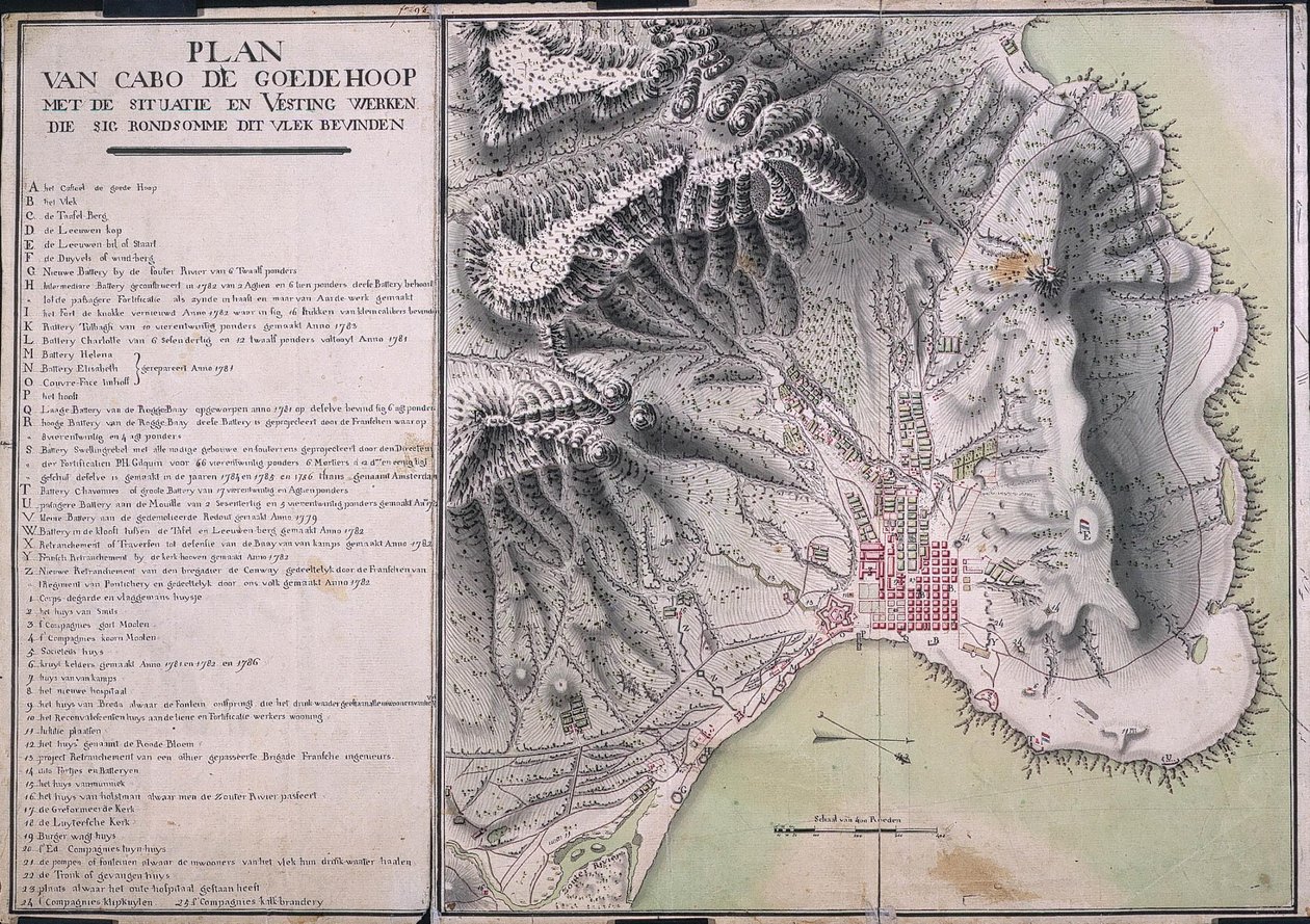 Mapa Cabo de Good Hope autorstwa Robert Jacob Gordon