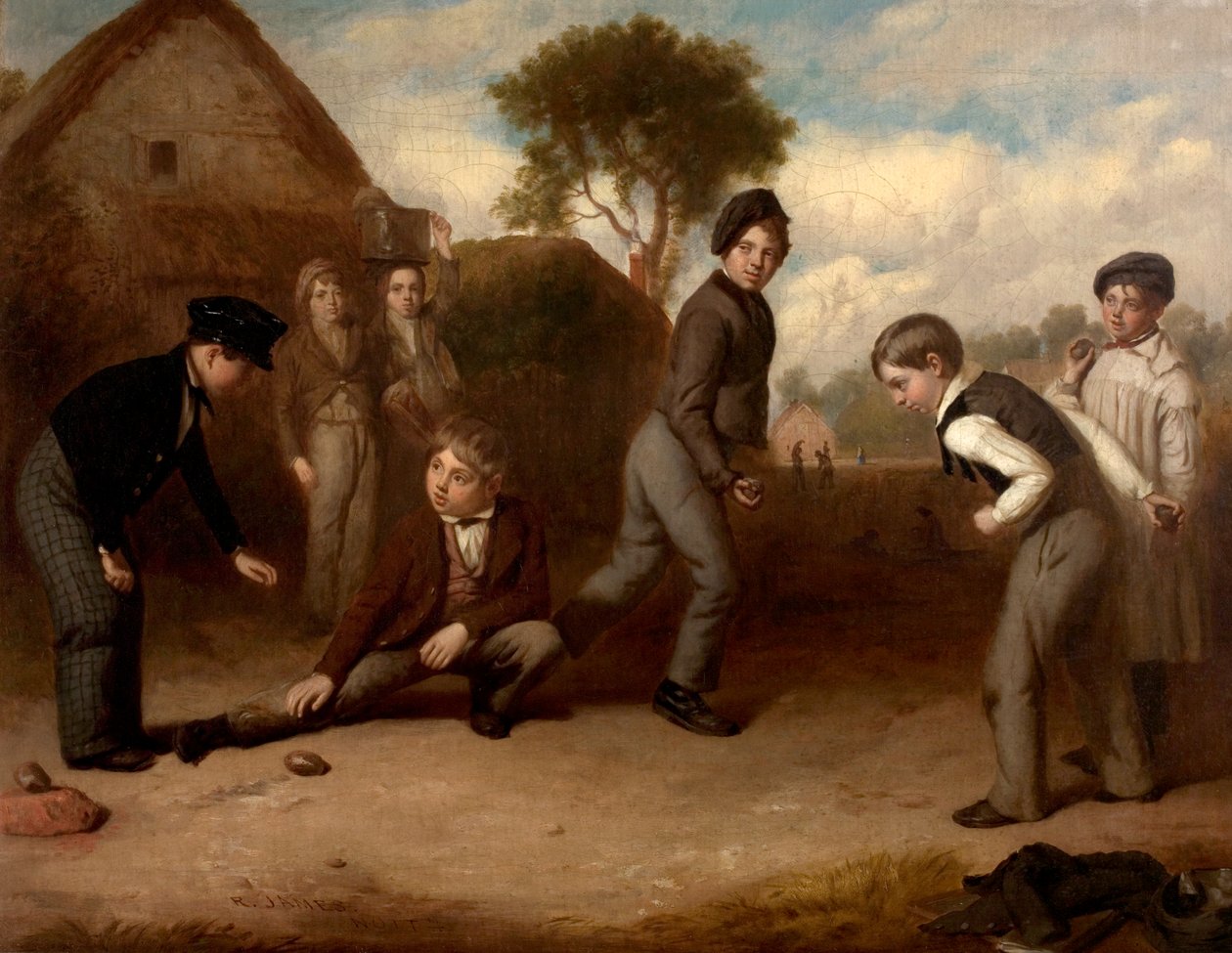 Chłopcy grający w kaczkę, ok.1845 autorstwa Robert James