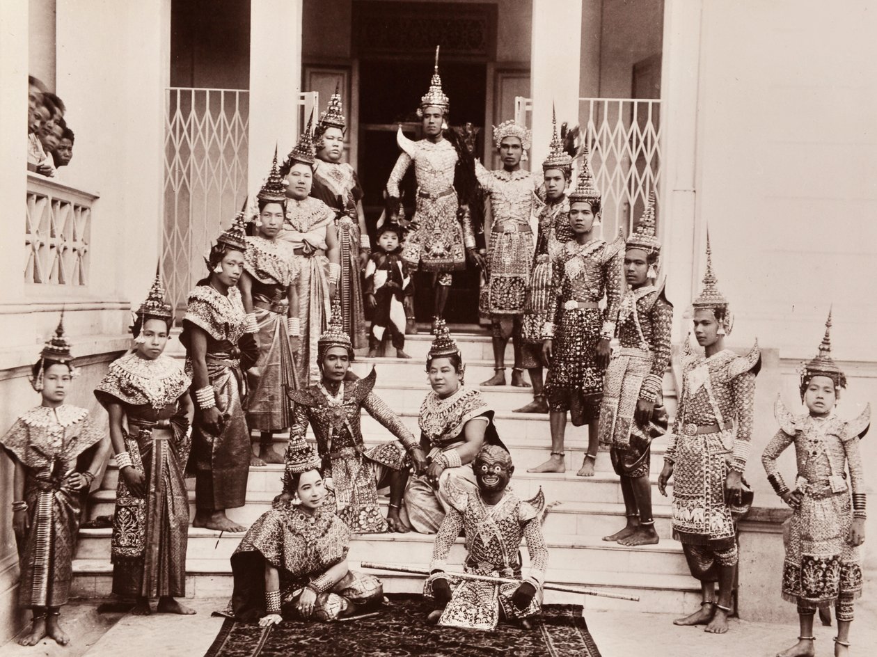 Tajskie tancerki klasyczne, ok. 1900 r. autorstwa Robert Lenz