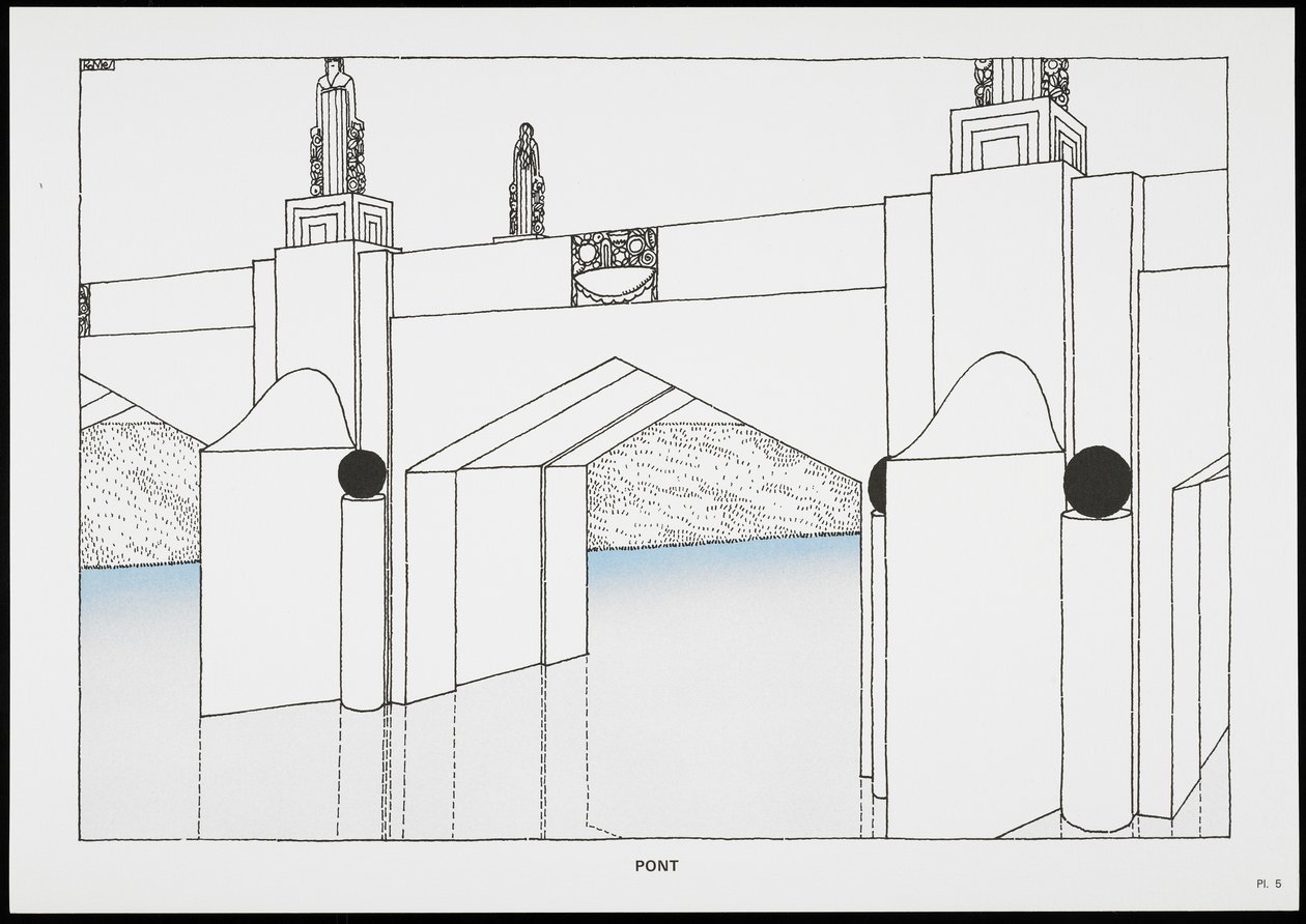Pont, z Une Cite Moderne, Rysunki Rob Mallet-Stevens Architecte, 1987 (opublikowane) autorstwa Robert Mallet Stevens