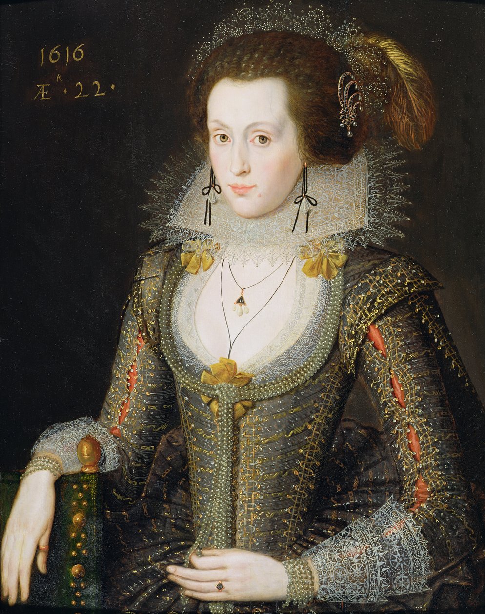 Elizabeth Poulett, 1616 autorstwa Robert Peake