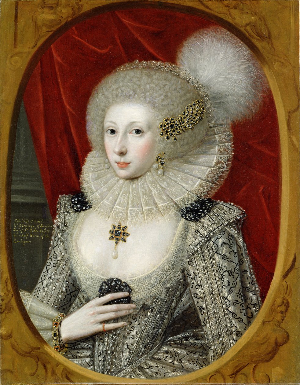 Portret kobiety, prawdopodobnie Frances Cotton, Lady Montagu z zamku Boughton, Northamptonshire autorstwa Robert Peake