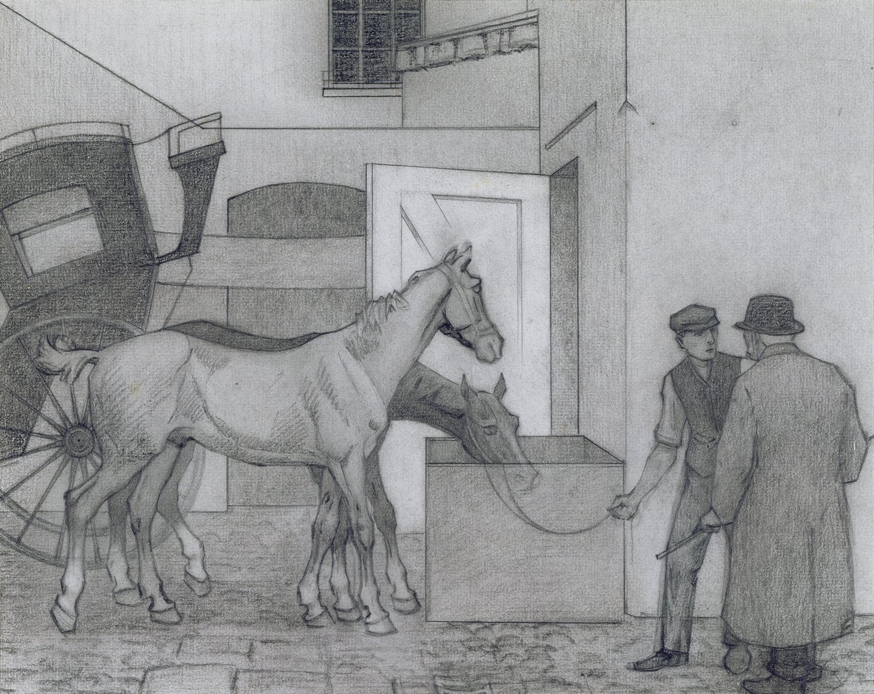 Crocks, ok. 1924 (kredka na papierze) autorstwa Robert Polhill Bevan