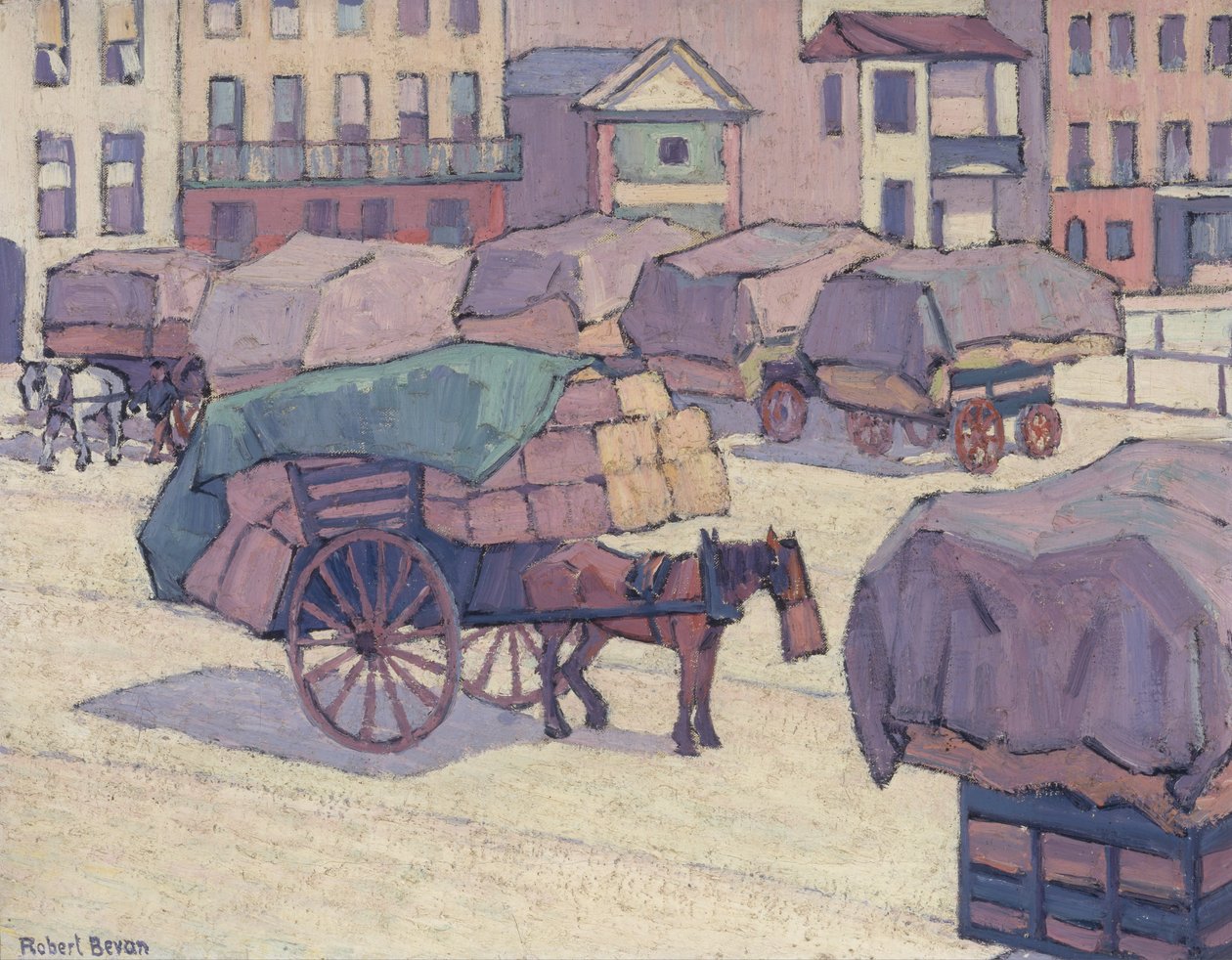 Wózki z sianem, rynek Cumberland autorstwa Robert Polhill Bevan