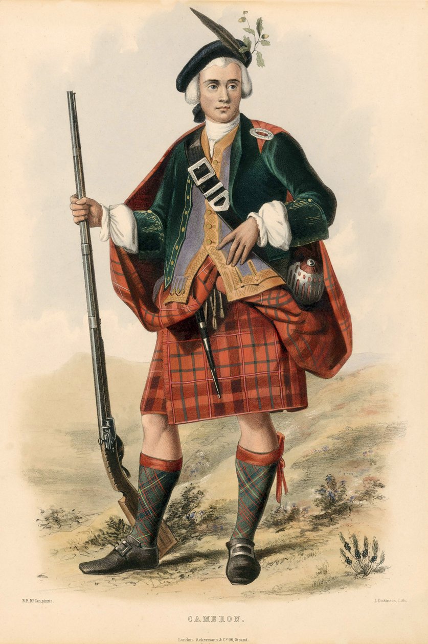 Cameron, z The Clans of the Scottish Highlands, wyd. 1845 autorstwa Robert Ronald McIan