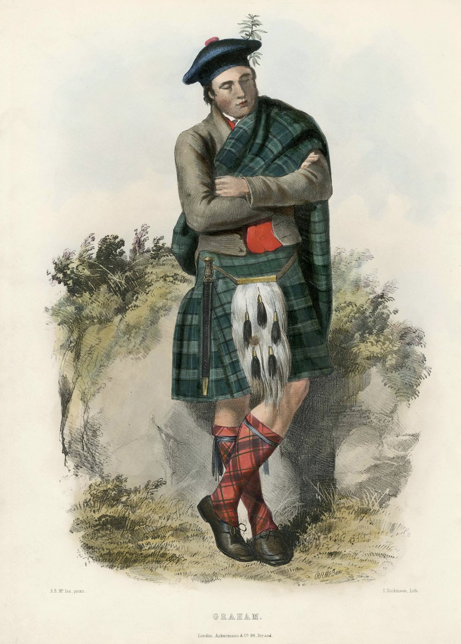Graham, z The Clans of the Scottish Highlands, pub.1845 autorstwa Robert Ronald McIan