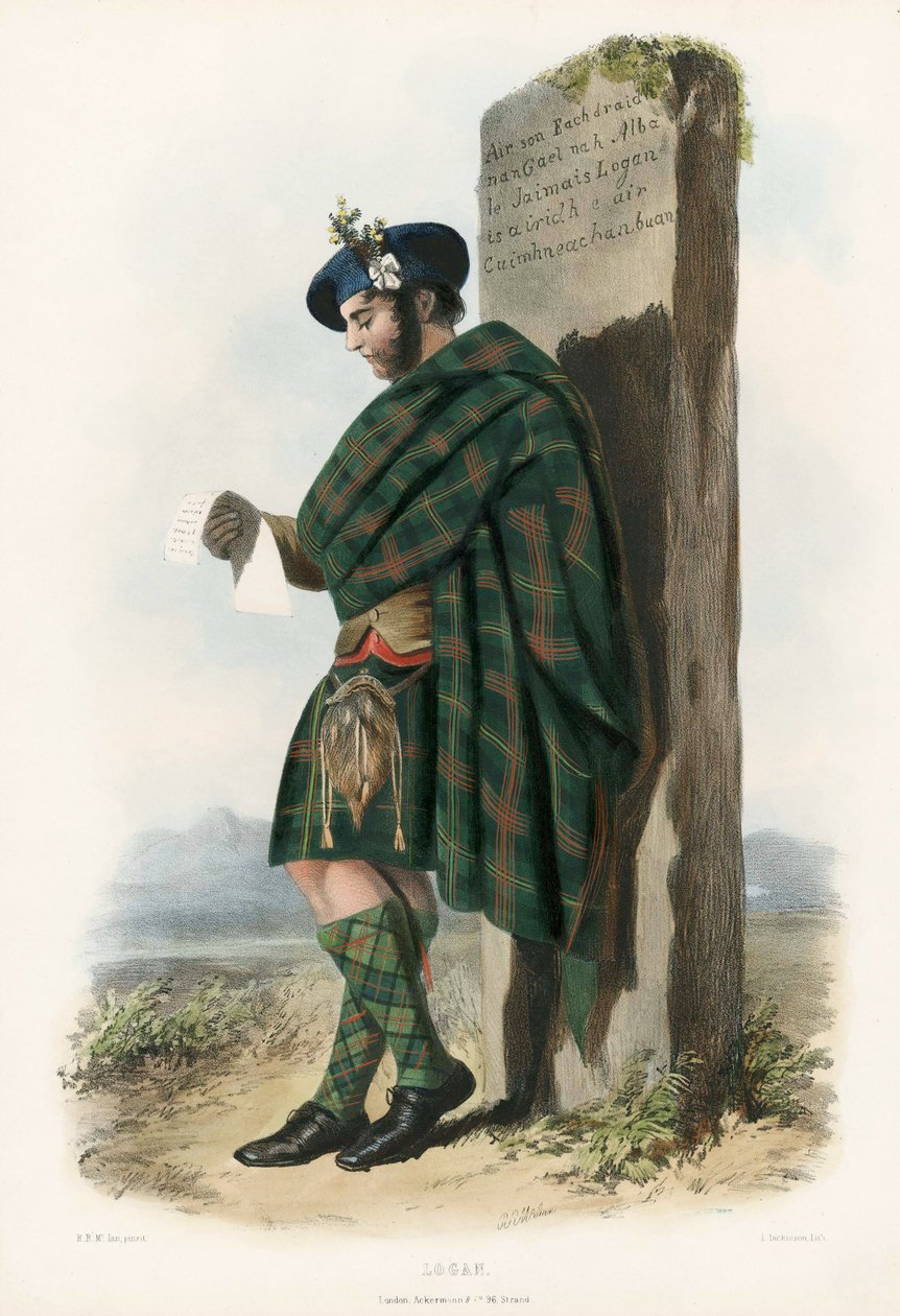 Logan, z The Clans of the Scottish Highlands, pub.1845 autorstwa Robert Ronald McIan