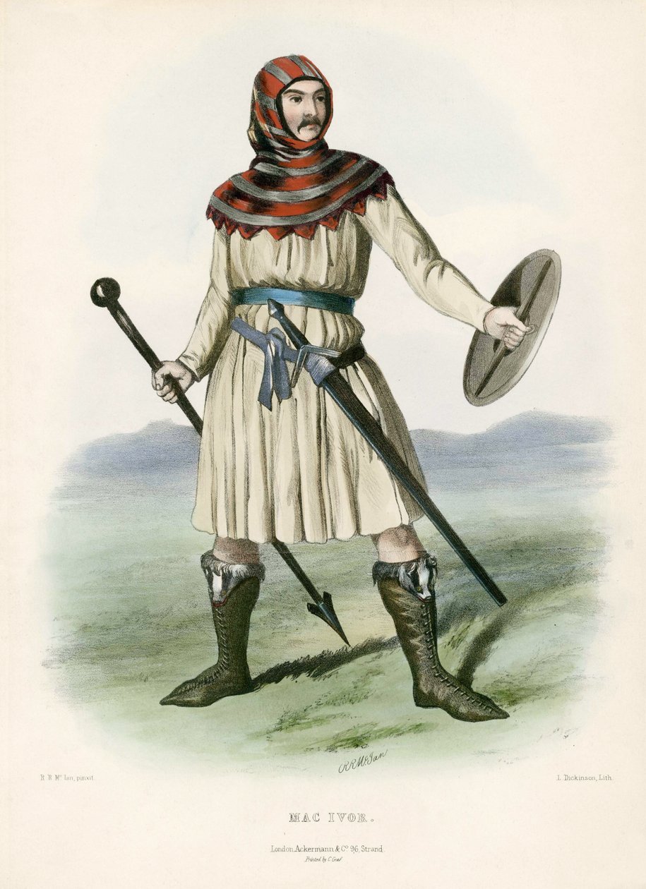 Mac Ivor, z The Clans of the Scottish Highlands, pub.1845 autorstwa Robert Ronald McIan