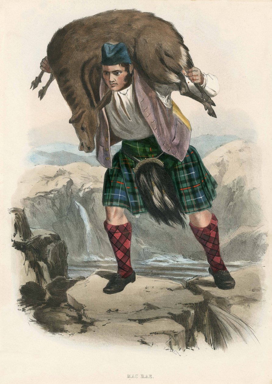 Mac Rae, z The Clans of the Scottish Highlands, pub.1845 autorstwa Robert Ronald McIan