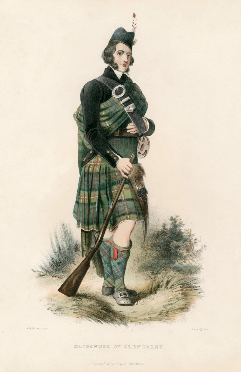 Macdonnell of Glengarry, z The Clans of the Scottish Highlands, pub.1845 autorstwa Robert Ronald McIan
