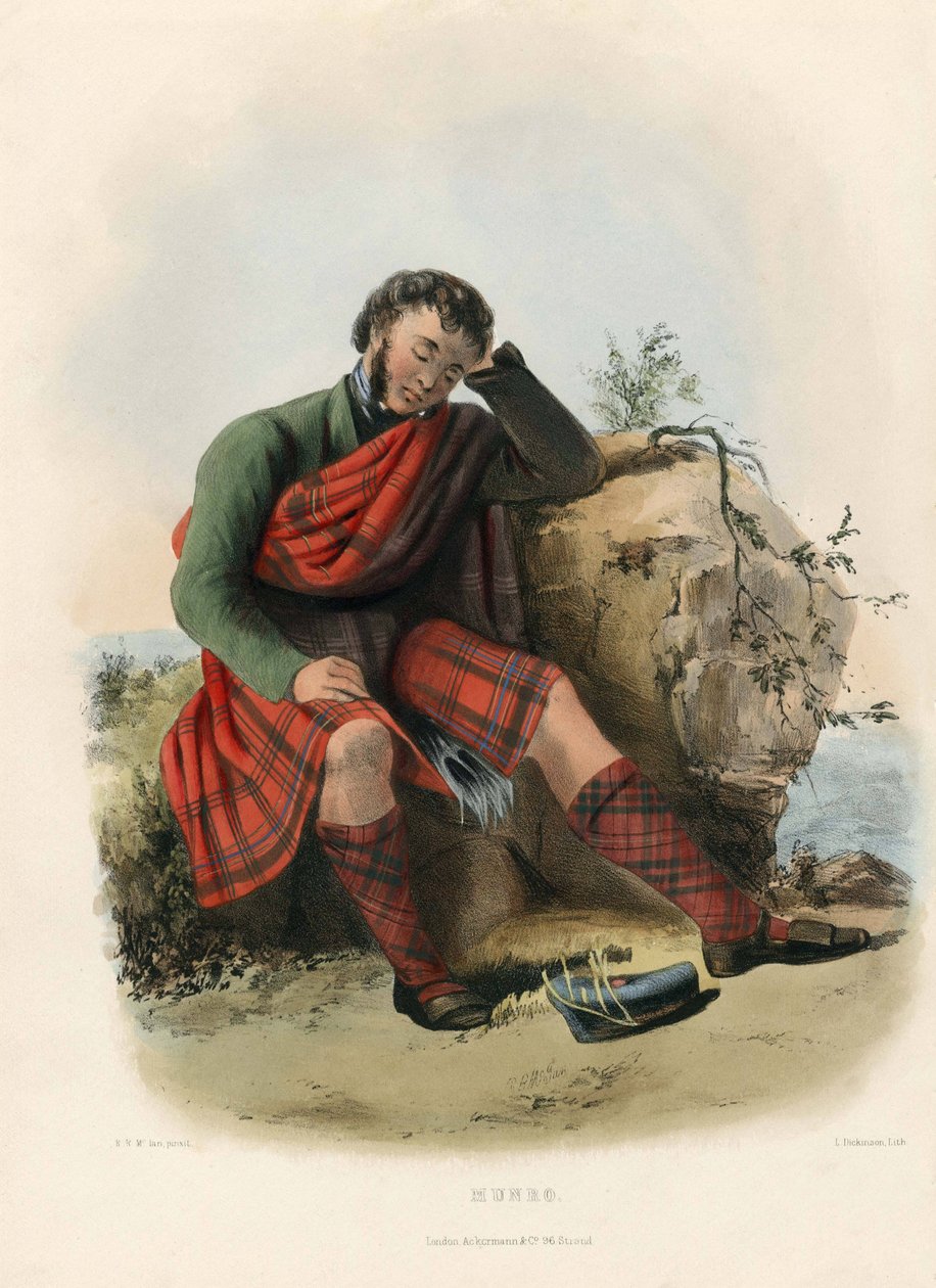 Munro, z The Clans of the Scottish Highlands, pub.1845 autorstwa Robert Ronald McIan