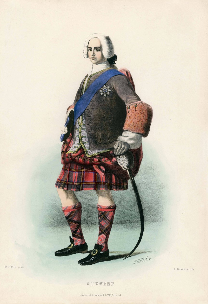 Stewart, z The Clans of the Scottish Highlands, pub.1845 autorstwa Robert Ronald McIan