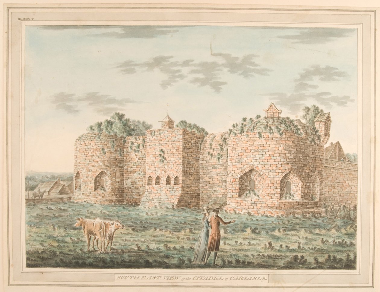 Widok południowo-wschodni Cytadeli Carlisle, 1791 (wc na papierze) autorstwa Robert Senior Carlyle